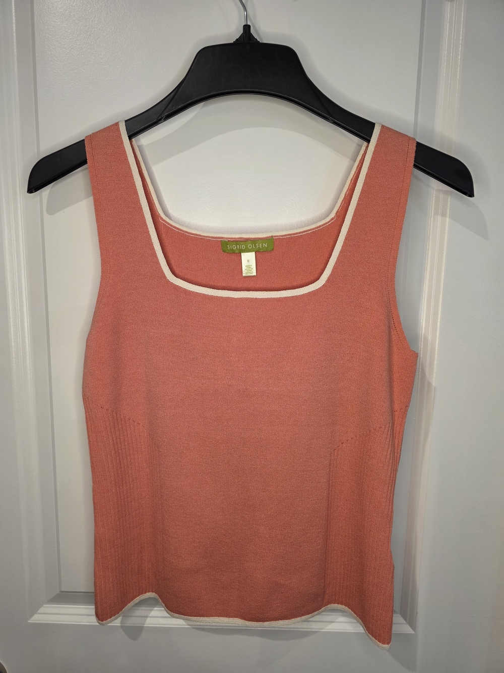 Sigrid Olsen Vintage Silk-blend Square-neck Sweater Tank